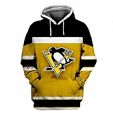 Penguins Yellow All Stitched Hooded Sweatshirt,baseball caps,new era cap wholesale,wholesale hats